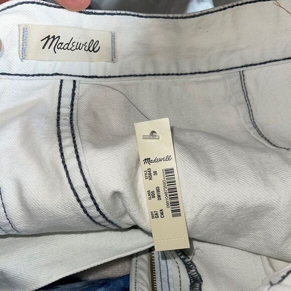 NWT Madewell Tapered Wide Leg Frayed Cropped Jeans 30 - Picture 9 of 9
